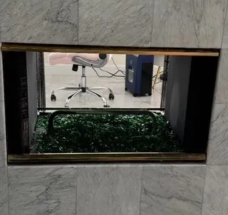 Emerald green fire glass