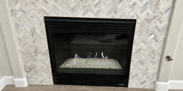 After: Silver fire glass with a custom pan