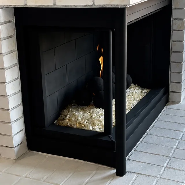 After: Three-sided fire glass conversion