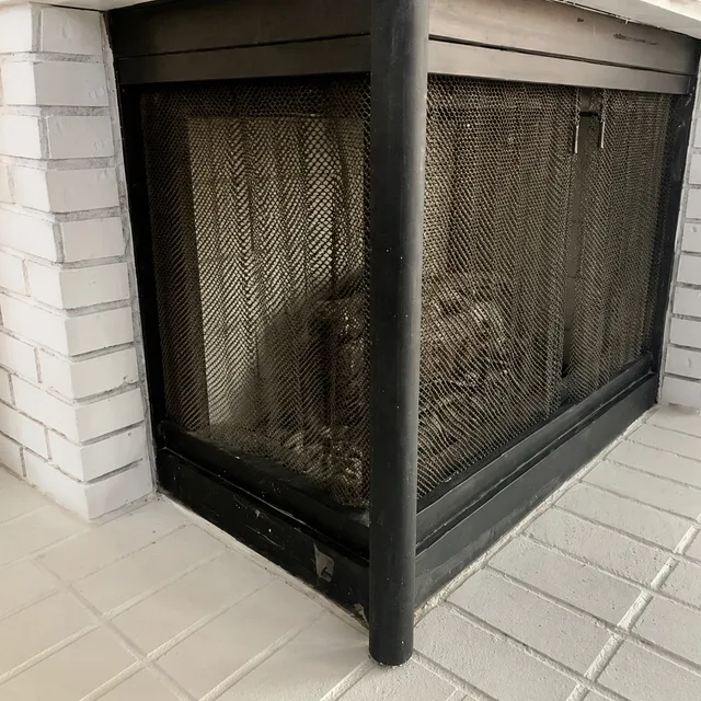 Before: Three-sided fire glass conversion